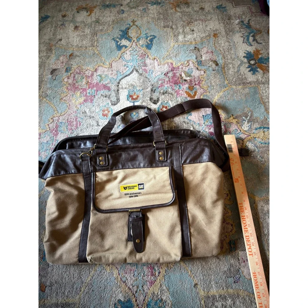 Caterpillar 60th Anniversary Duffel Bag Tan Brown Mens Large